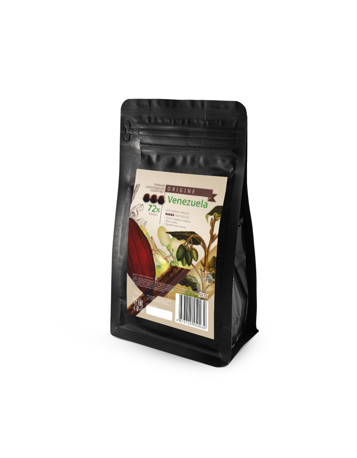 Шоколад темный Venezuela 72% Cacao Barry (0,2 кг)