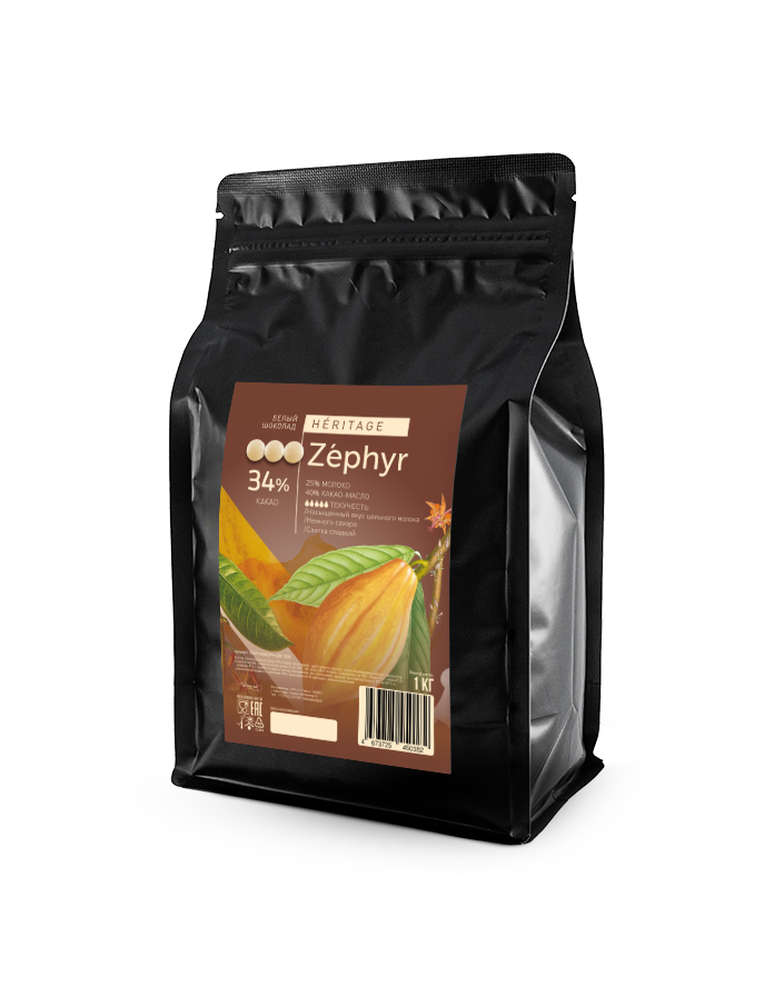 Шоколад белый Zephyr 34% Cacao Barry (1 кг)