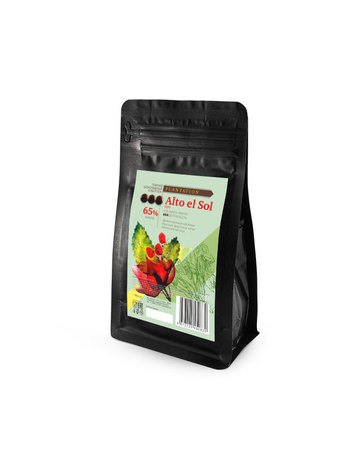 Шоколад темный Alto El Sol 65% Cacao Barry (0,2 кг)