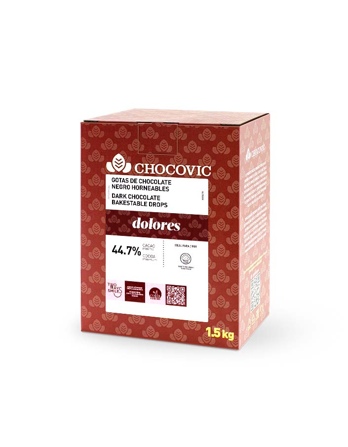 Термостабильные капли из темного шоколада Chocovic Dolores (1,5 кг)