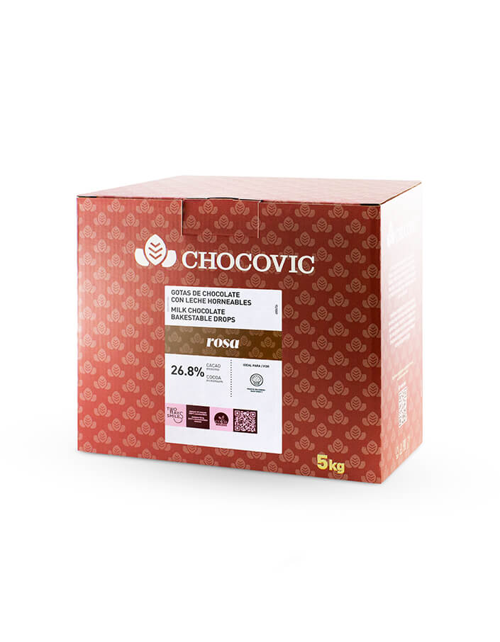 Термостабильные капли из молочного шоколада Chocovic Rosa (5 кг)