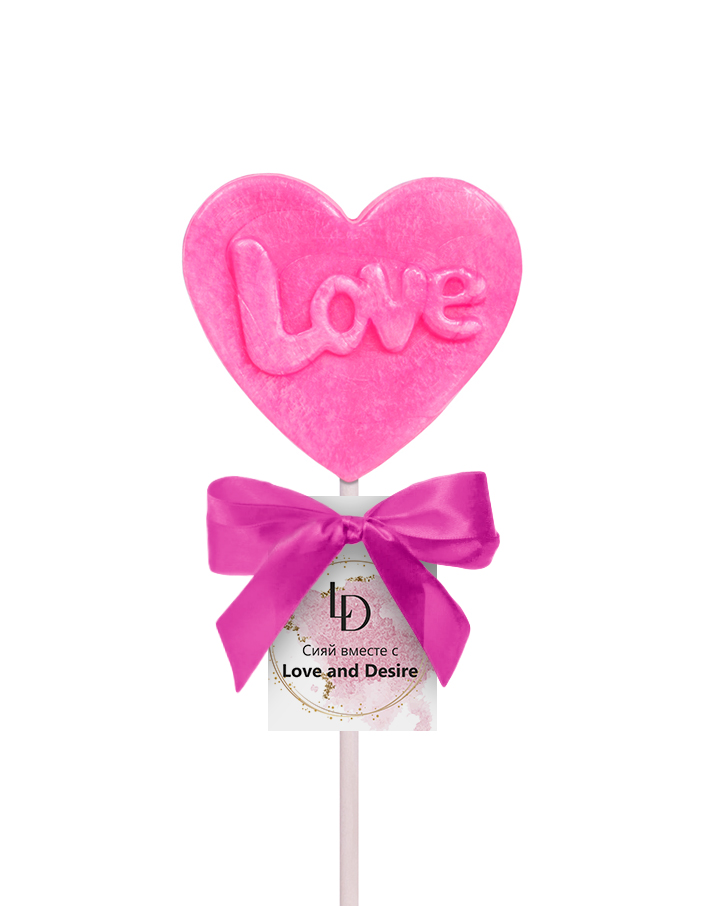 Леденец на палочке с логотипом Сердце LOVE 30 г