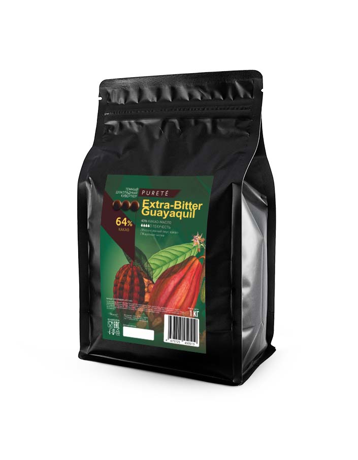Шоколад темный Extra-Bitter Guayaquil 64% Cacao Barry (1 кг)
