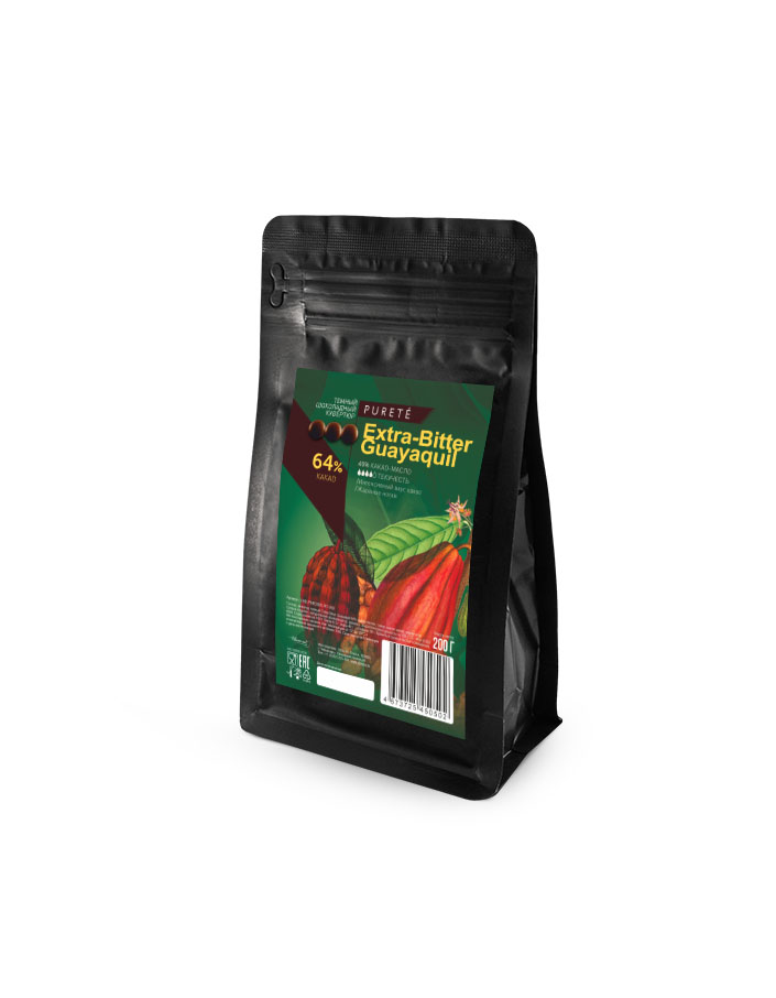 Шоколад темный Extra-Bitter Guayaquil 64% Cacao Barry (0,2 кг)
